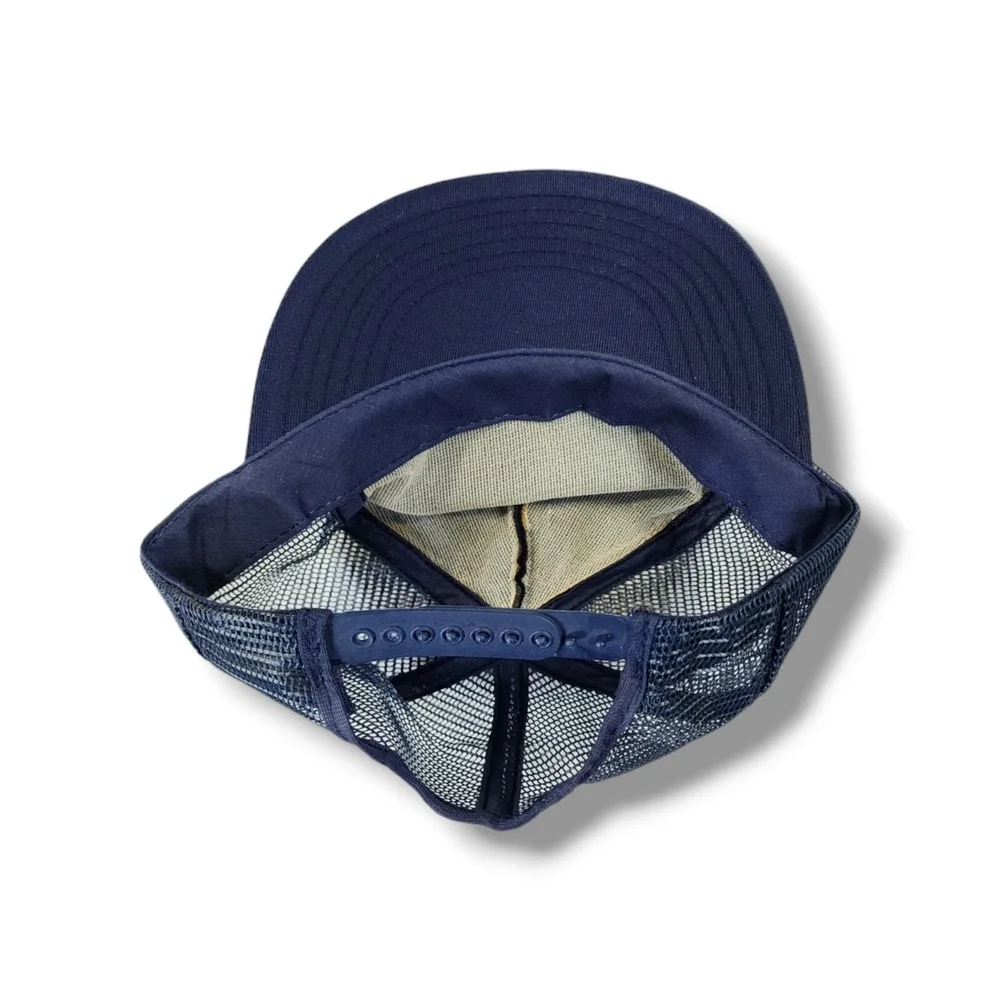 Vintage Trane Mesh Foam Snapback Trucker Hat Cap Blue USA‎ Made